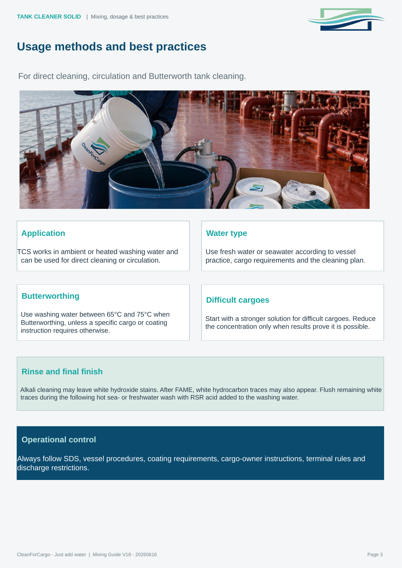 Tank Cleaner Solid Mixing Guide page 3 - usage methods and best practices